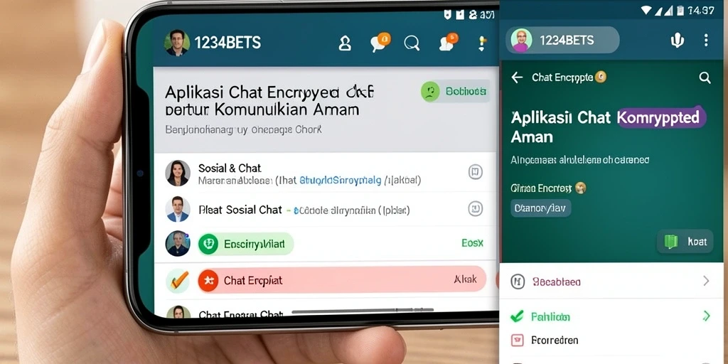 Tampilan antarmuka pengguna aplikasi 1234BETS untuk chat yang aman.