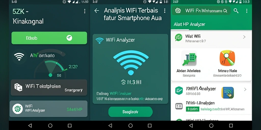 Tampilan antarmuka aplikasi 5ZK yang menampilkan analisis WiFi lengkap.