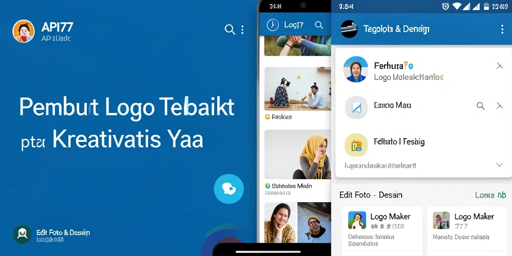 Screenshot antarmuka API77 yang menunjukkan fitur pembuatan logo.