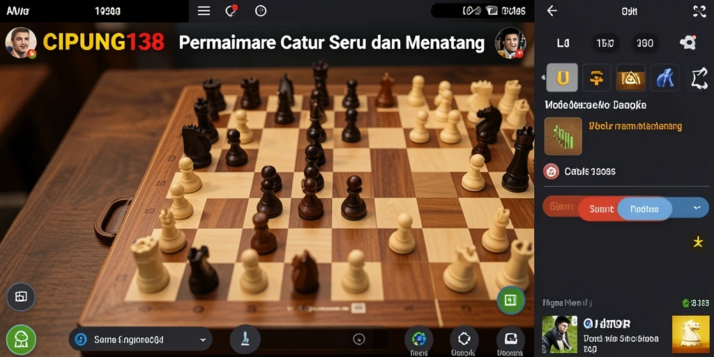 Tampilan antarmuka permainan Catur yang menarik dan interaktif.
