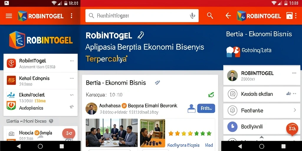 Antarmuka aplikasi ROBINTOGEL dengan fitur berita ekonomi.