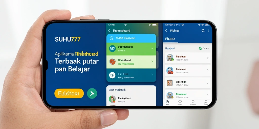 Antarmuka pengguna SUHU777 yang menarik untuk aplikasi Flashcard.