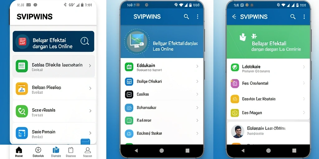 Tampilan antarmuka SVIPWINS yang intuitif untuk Les Online.