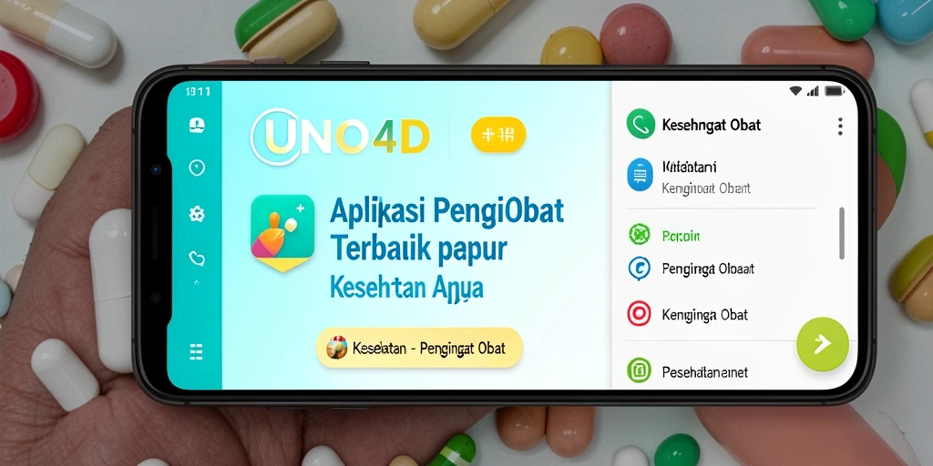 Antarmuka UNO4D dengan pengingat obat yang jelas dan informatif.